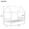 Sapphtopaz House Bed Frame for Kid Platform Bed with Wood Fence Frame for Kids Bedroom, Playroom, Nursery - 3 of 4