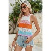 I AM A FASHION JUNKY Multicolour Wavy Striped Print Knit Sleeveless Top - 3 of 4