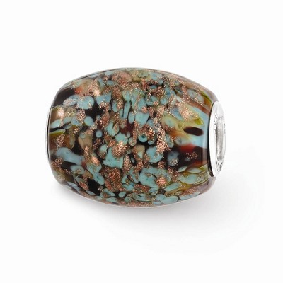 Black Bow Jewelry Fenton Multicolor Desert Sunset Glass & Sterling Silver Bead Charm