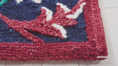 Handmade Blossom Red Floral Wool Area Rug - 8' x 10'