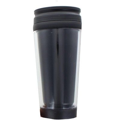 Just Funky Black 16oz Travel Mug w/ Lid