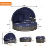 Outdoor Furniture Patio Round Daybed With Canopy, Chaise Lounges With Soft Cushions, Chaise Lounges For Outdoor With Storable Table-Cuddlewood - 4 of 4