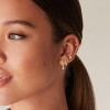14K Gold Plated Ear Cuff | Gold Huggie Earrings for Women | Dainty Cuff Earrings & Small Hoops | Trendy Fashion Jewelry - 3 of 4