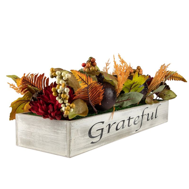 Northlight 24" Autumn Harvest 3-Piece Candle Holder in a Rustic Wooden Box Centerpiece, 2 of 8