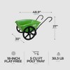 Ames 5 Cubic Feet Handle Wheelbarrow Poly Tray Lawn Cart, Green (For Parts) - 2 of 4