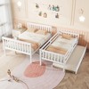 NicBex Twin Over Full Bunk Bed with Guardrail and Trundle,Rubber Wood Loft Bed with Ladder and Converts to 2 Twin Beds,Bunk Beds for Bedroom,White - 4 of 4