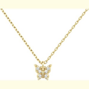 14K Gold 9-Pendant Layered Necklace - CZ Charms (Elephant, Pineapple, Smiley) - 1 of 4