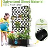 Metal Privacy Screen with Wheels, Galvanized Steel Garden Trellis & Planter Box, Galvanized Raised Garden Bed for Climbing Plants - 2 of 4