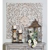 Wood Floral Handmade Intricately Carved Wood Wall Decor with Mandala Design Brown - Olivia & May: Traditional Style, Botanical Art - 2 of 4
