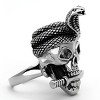 Slickblue Stainless Steel Ring, Men's Ring, Skull Design with Snake and Knife, Polished Finish, Jet, Sizes 8-13 - 4 of 4