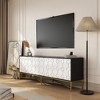 HDZNVF Modern Black and White Color Scheme Press Design 4 Door Cabinet, Living Room TV Stand - 3 of 4