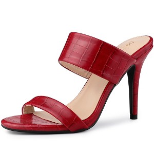 Allegra K Women's Open Toe Stiletto Heel Slide Sandals - 1 of 4