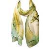 Wrapables Lightweight Sheer Silky Feeling Georgette Scarf, Green Floral - 3 of 4