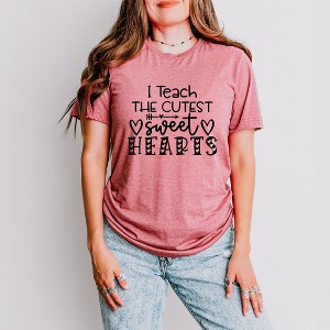 Simply Sage Market Women's I Teach The Cutest Sweet Hearts Short Sleeve Graphic Tee - 1 of 4