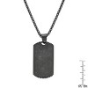 Steeltime 24" Men's black ip stainless steel and black carbon fiber dog tag pendant - 3 of 4