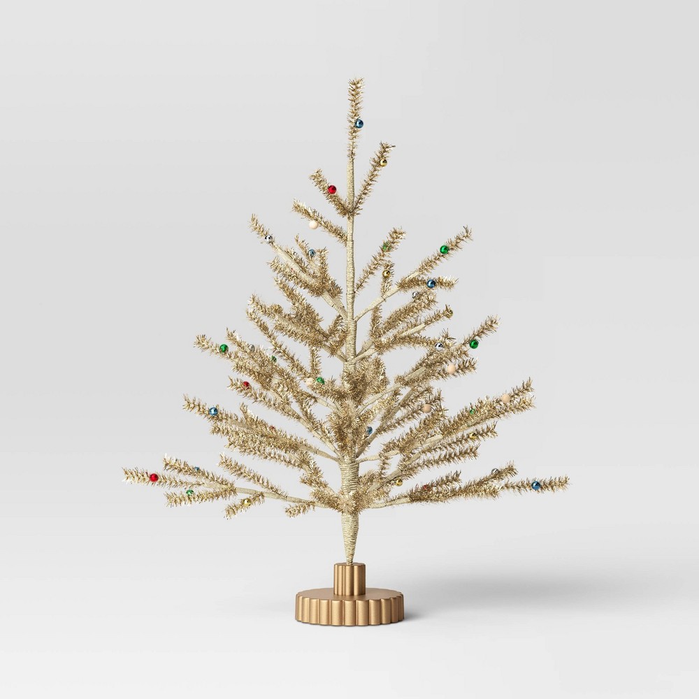 Christmas Decorated Tinsel Tree Gold - Threshold™