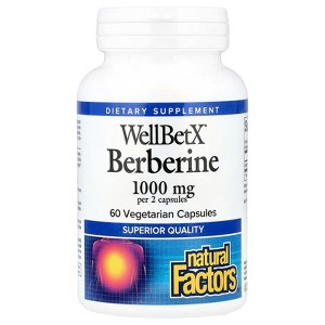 Natural Factors WellBetX® Berberine, 60 Vegetarian Capsules (500 mg per Capsule) - 1 of 2