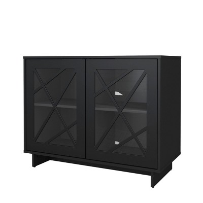 39" Linear Design Paragon 2 Door Storage Cabinet Black - Nexera