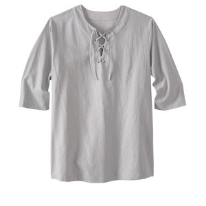 KingSize Men's Big & Tall Gauze Lace-Up Shirt - 1 of 4