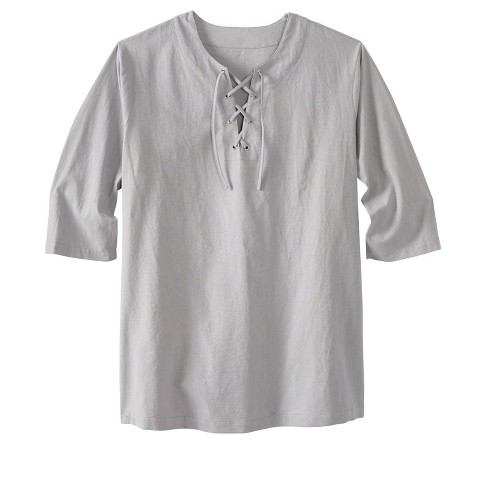 Kingsize Men's Big u0026 Tall Gauze Lace-up Shirt : Target