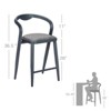 ODK Modern Style Bar Stool Set, 2-Piece High Chairs for Indoor and Outdoor Use, Elegant Low Back Design in Gray-Blue, Ideal for Dining and Leisure - 3 of 4