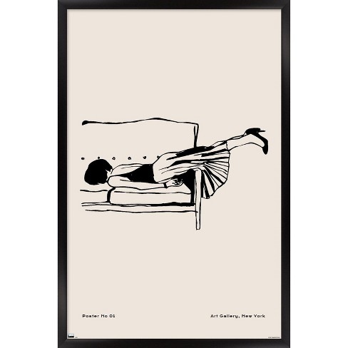 Trends International Rough Day No 01 Framed Wall Poster Prints Black ...