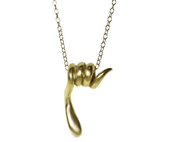 Michelle Chang Snake Necklace in Gold Plate with Gold Filled Chain