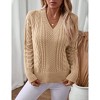 Women's Sweater Casual v Neck Long Sleeve Knit Tops Fall Winter Pullover Sweatshirts - 4 of 4