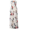 Women Strapless Floral Print Bohemian Boho Maxi Dress Casual Off Shoulder Beach Party Dress with Pockets - 4 of 4