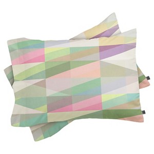 Mareike Boehmer Nordic Combination 8 XY Lightweight Pillowcase Standard Green - Deny Designs: Microfiber, Geometric Design, Machine Washable - 1 of 3