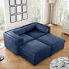 CAVINAS Modern Sectional Sofa with 2 Seats and 2 Ottomans,Convertible Modular Couch with Under-Sofa Storage,Couch for Living Room,2x Corner,Blue - 2 of 4