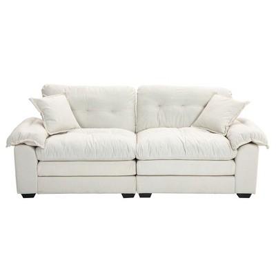 NicBex 84 Inch Loveseat Sofa Modern Upholstered Comfy Chenille Fabric Sofa Couch with 2 Throw Pillows for Living Room,Apartment