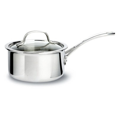 CALPHALON "TRI-PLY" STAINLESS STEEL 3 QT SAUTE PAN WITH TEMPERED GLASS LID 
