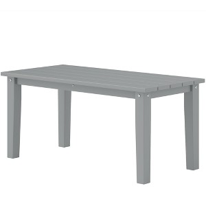 Rectangle Outdoor Coffee Table, HDPE All-Weather Outdoor Patio Table with Slatted Tabletop for Yard, Balcony - 1 of 4