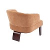PAGED Modern Accent Chair, Arm Chair with 2 Rolled Pillows and Wood Legs, Button Tufted Reading Chair for Bedroom, Living Room Furniture - 3 of 4