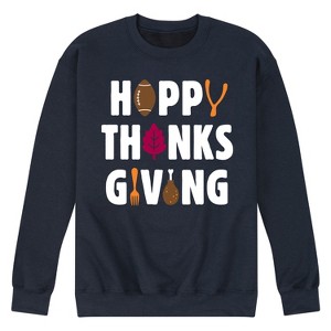 Men's - Instant Message - Happy Thanksgiving Icons Graphic Fleece Sweatshirt - 1 of 4
