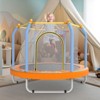 SEVOBAL 55" Trampoline for Kids with Enclosure Indoor Outdoor Small Toddler Trampoline with Basketball Hoop for Boys Girls, Blue, 55"*55"*44" - 2 of 4