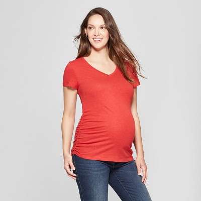 Short Sleeve V-Neck Side Shirred Maternity T-Shirt - Isabel Maternity by Ingrid & Isabel™