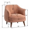 DYHOME Mid-Century Modern Accent Chair, Tufted Upholstered Armchair for Living Room, Bedroom, Set of 2 - 3 of 4