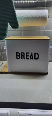 Granrosi 10 Tall Metal Bread Box Storage Container w/Bamboo Wooden Lid,  White, 1 Piece - Fry's Food Stores