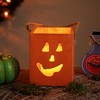Northlight Small Orange Wood Jack O Lantern Halloween Candle Lantern - 6.25" - 2 of 4