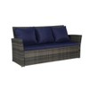 Compact 3-Pc Outdoor Set: Wicker Sofa + Dual Ottomans – Space-Saving for Small Backyards - 3 of 4