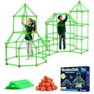 Glow Fort Building Kit with 86 Rods & 44 Balls, STEM Construction Toy with Storage Bag for Indoor/Outdoor Play Ages 5-12 - 1 of 4