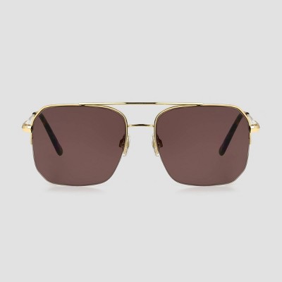 Women's Semi-Rimless Navigator Sunglasses - Universal Thread™ Gold