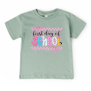 The Juniper Shop First Day Of School Checker Border Toddler Short Sleeve Tee - 1 of 4