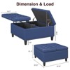 Faux Leather Lift-Top Coffee Table Ottoman, Large Upholstered Footrest Stool Toy Box Storage - 2 of 4