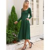 INSPIRE CHIC Women's Square Neck Long Sleeve A-Line High Waist Midi Knitted Dresses with Pocket - 4 of 4