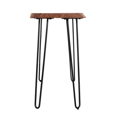 Natural Live Edge Acacia Wood and Metal Hairpin Console Table