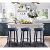 SKRAN 26" 360°Swivel Wooden Bar Stool,Fabric Upholstered Counter Height Barstool Classic American Traditional Design for Kitchen & Dining Room - 2 of 4