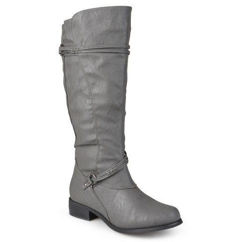 Journee Collection Extra Wide Calf Women's Harley Boot Grey 8.5